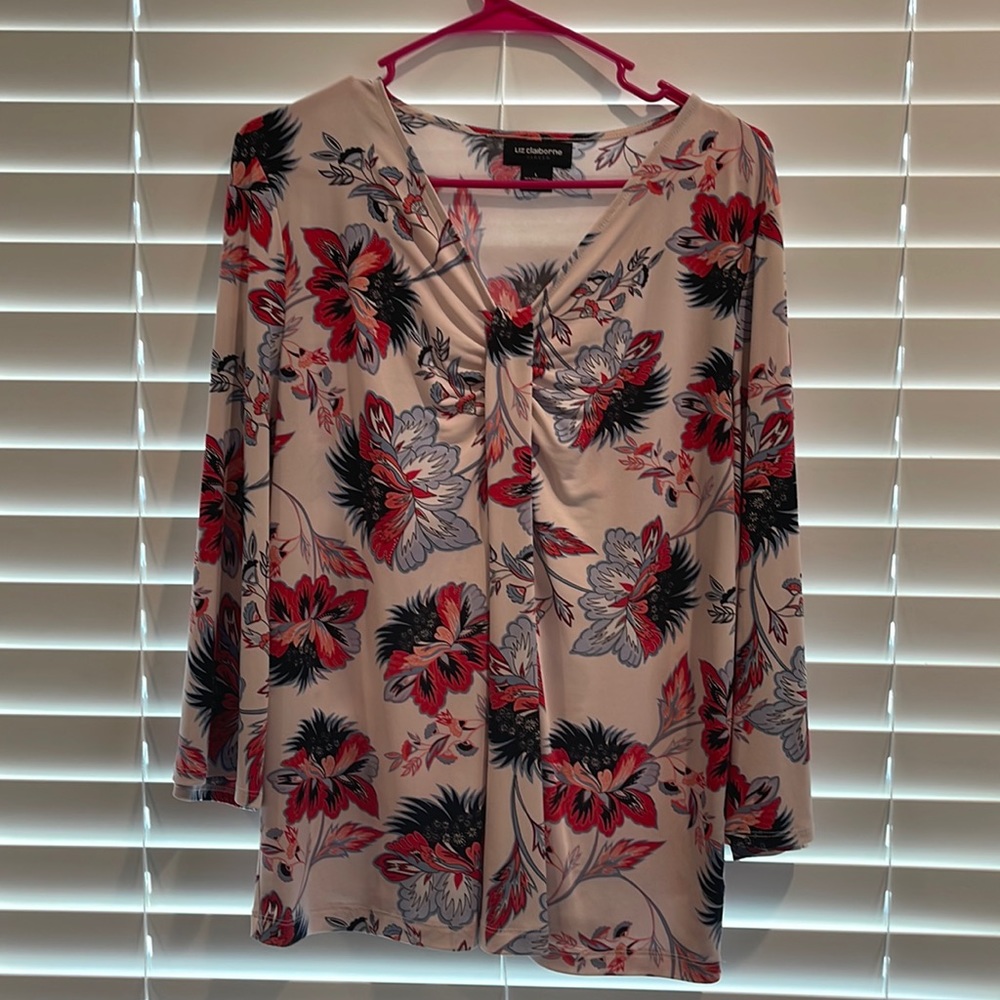 Large liz claiborne light pink work blouse